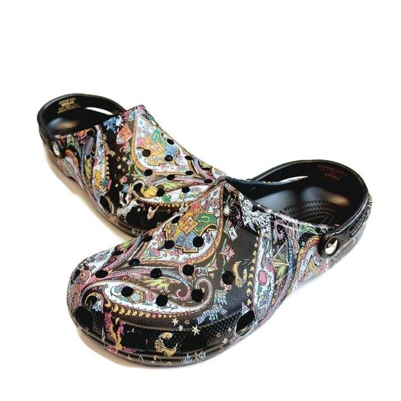 CROCS Classic Harry Potter Vera Bradley Clog Sandals Mens Size 13 Black Multi - Picture 6 of 11